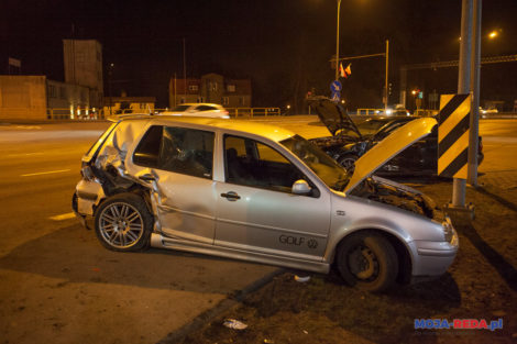 Trzy auta zniszczone po kolizji na ul. Gdańskiej przed zjazdem na ul. Pucką 7